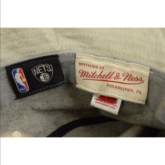 Brooklyn Nets Denim Style Bucket Hat Mitchell Ness - Picture 7 of 8